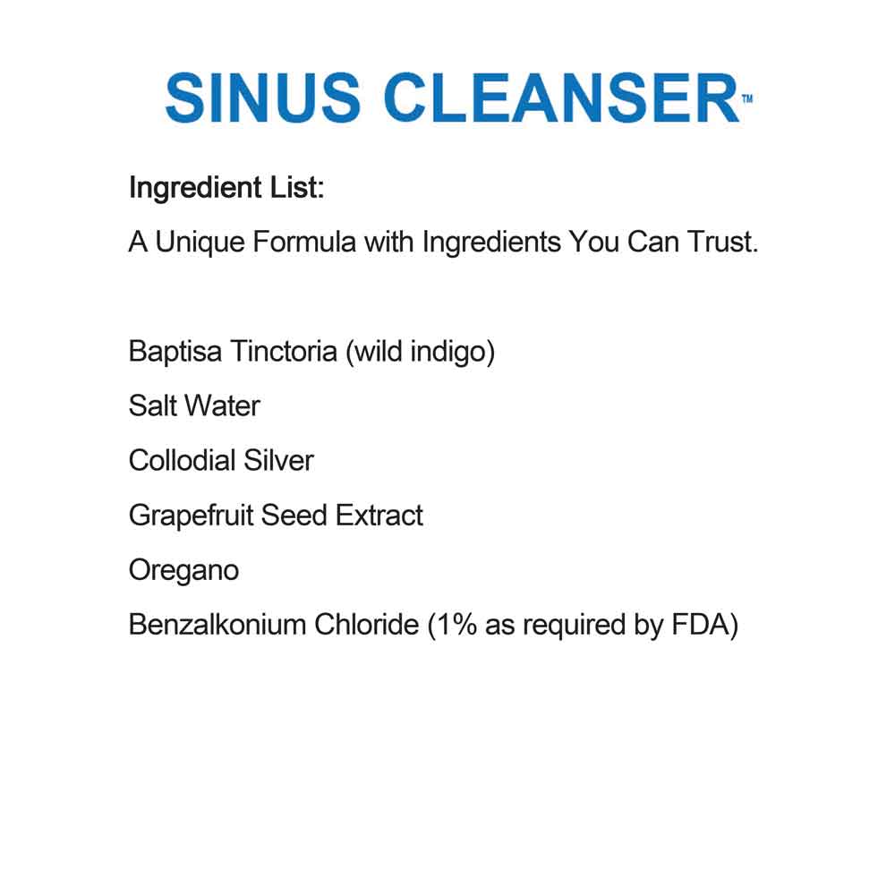 Sinus Cleanser Ingredient List